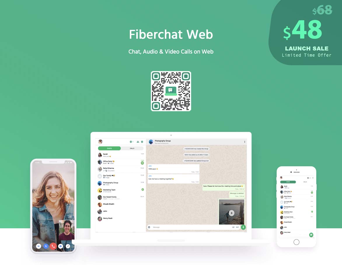 Fiberchat Web | Chat & Calling Web App | Flutter Web App - 1